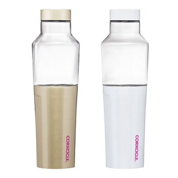 CORKCICLE 玻璃易口瓶 600毫升 X 2件組 銀河白 + 香檳金