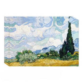 梵谷 麥田裡的絲柏樹松木框油畫 60x90 cm 梵谷 麥田裡的絲柏樹松木框油畫 60x90 cm