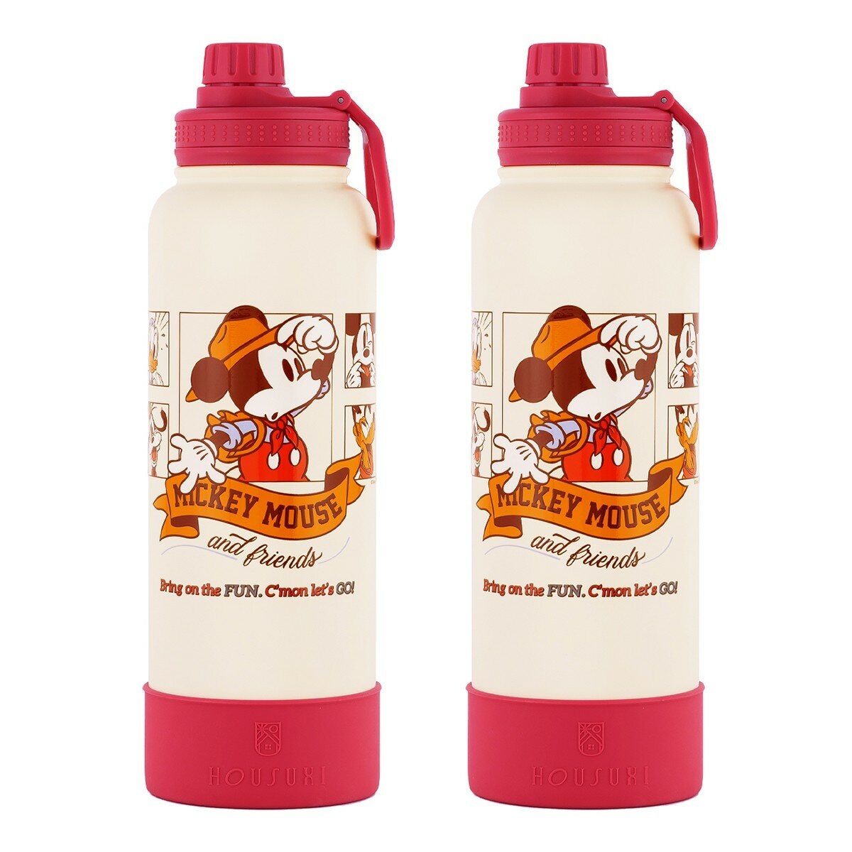 HOUSUXI Botol Pendingin & Penghangat Stainless Steel Disney 1,2 Liter X 2 Pcs Set Mickey