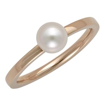 Tokyo Pearl 18K玫瑰金 5.5公釐 - 6.0公釐 Akoya 珍珠戒指