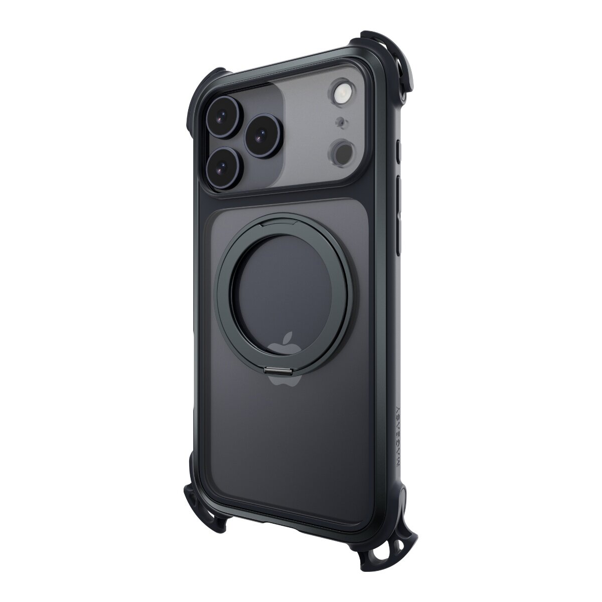 MAGEASY Odyssey Ultra M 終極防摔磁吸支架掛繩手機殼 iPhone 17 Pro Max(午夜/黑色) + 鏡頭保護貼Lenz 鈦合金(午夜鈦) + Vetro 9H 鋼化玻璃保護膜