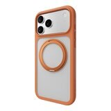 MAGEASY MagStand 360 M 磁吸旋轉支架防摔手機殼 iPhone 17 Pro Max(珊瑚) + 鏡頭保護貼Lenz(迷霧) + Vetro 9H 鋼化玻璃保護膜