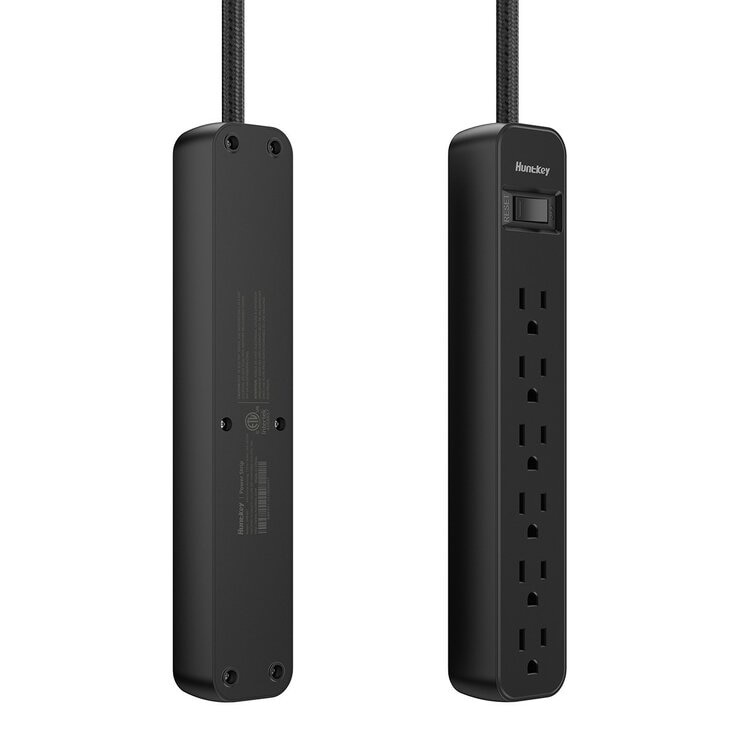 Huntkey 防突波 1開6插3孔 TYPE A+C 延長線 2入組