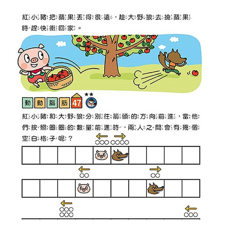 專注力遊戲書（１－４）：加油！桃太郎＋出發！小紅帽＋仙度瑞拉＋三隻小豬(共4冊隨書附贈闖關貼紙)