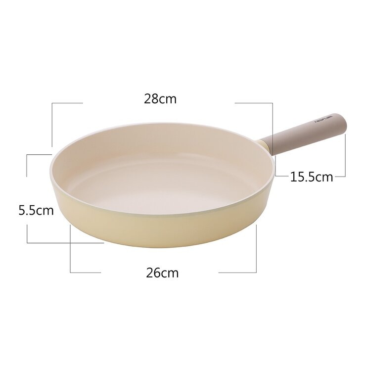 Neoflam 陶瓷不沾塗層鍋具 含玻璃上蓋 4件組 黃