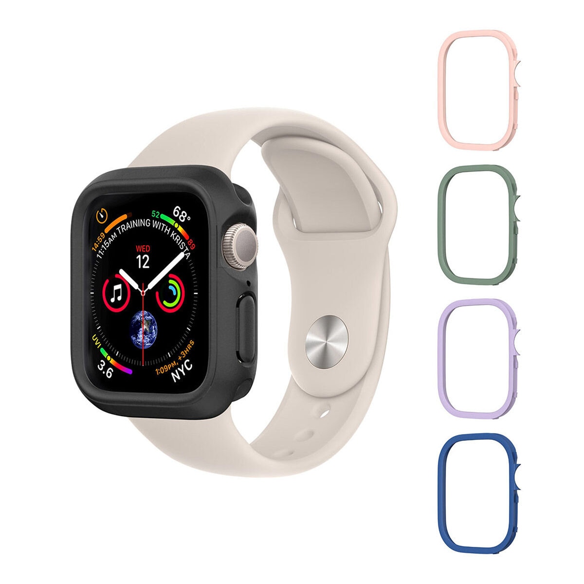 犀牛盾 Apple Watch Series SE2/SE/6/5/4共用 40公厘 CrashGuard NX保護殼 + 4色飾條 粉/藍/紫/綠