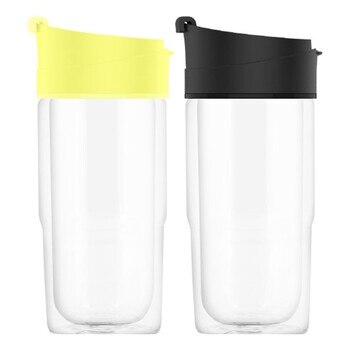 SIGG 雙層玻璃水杯 2件組 黑色 + 亮黃色 SIGG 雙層玻璃水杯 2件組 黑色 + 亮黃色