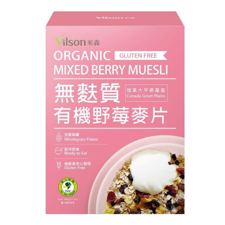 米森 有機無麩質野莓燕麥片 450公克 X 2包 米森 有機無麩質野莓燕麥片 450公克 X 2包