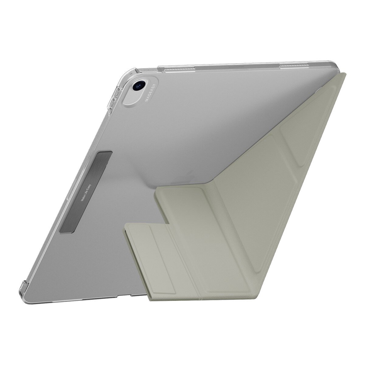 MAGEASY Facet 全方位支架透明背蓋保護套 適用於 2024 iPad Air 13吋 2025 M3 / 2024 M2 星光灰