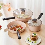 Neoflam Mystery系列 不沾陶瓷塗層單柄湯鍋 含玻璃上蓋 18公分 1.8公升