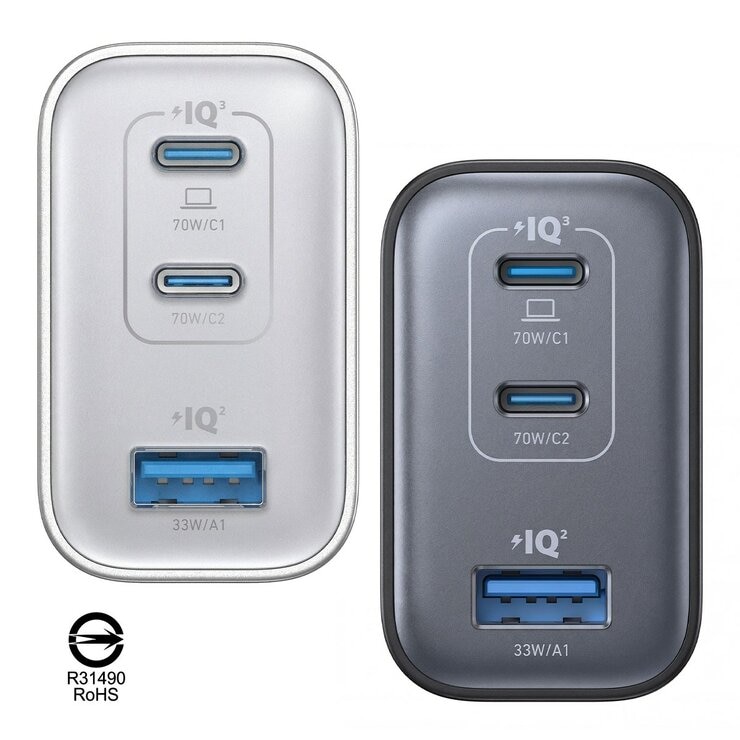 ANKER A121A Nano GaN 70W 急速充電器 兩入組