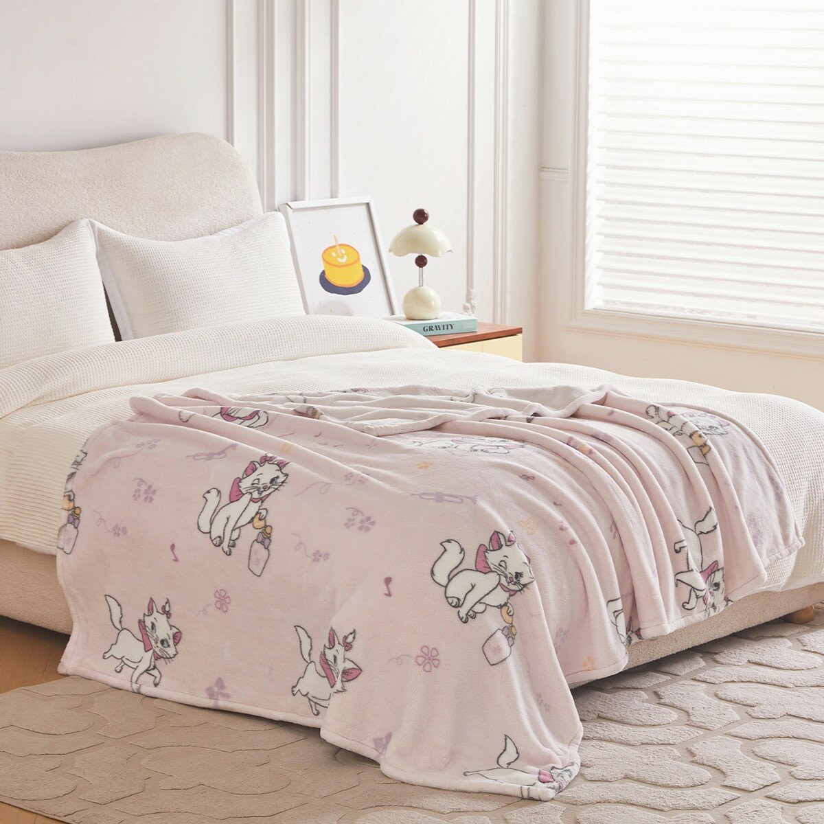 Disney 絨毛毯 150公分 X 180公分 瑪麗貓