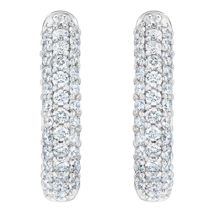 1.00克拉 14K白K金 圓形鑽石耳環 VS2/I