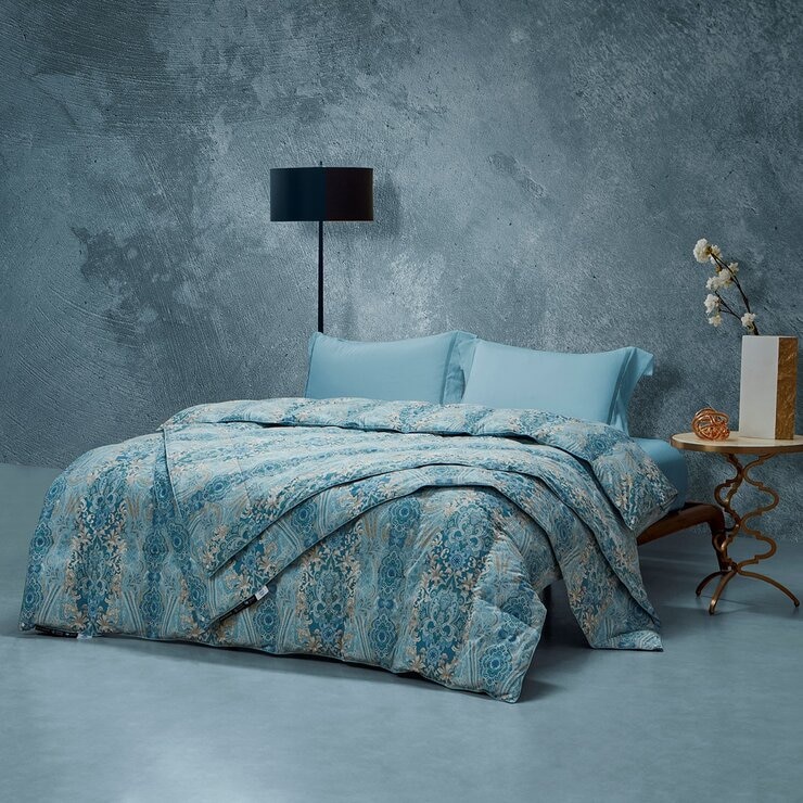 Hotel Grand 雙人白鵝絨可水洗子母被 180公分 X 210公分 藍