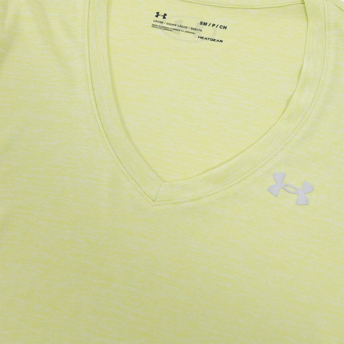 Under Armour 女V領短袖上衣 淺黃 M