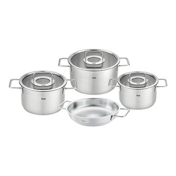 Fissler 菲仕樂 德國製璞悦不鏽鋼鍋具套組 含玻璃上蓋 7件組