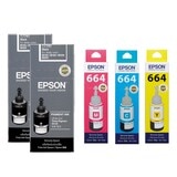 EPSON T774+T664 墨水組 黑 X 2 + 彩色組 X 1