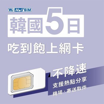 特樂通 Wi-Ho!韓國5日吃到飽不降速 SIM 卡 特樂通 Wi-Ho!韓國5日吃到飽不降速 SIM 卡