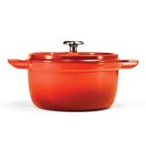 Tramontina 雙耳圓形鑄鐵鍋 含鋼頭鍋蓋 X 4件組 橘
