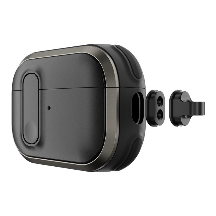 MAGEASY Odyssey 抗衝擊磁扣手繩耳機殼 AirPods Pro 1 & 2 金屬黑