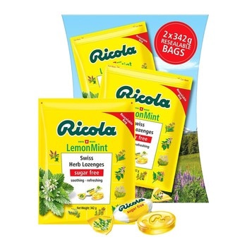 Ricola 利口樂檸檬香草潤喉糖 342公克*2包入 Ricola 利口樂檸檬香草潤喉糖 342公克*2包入