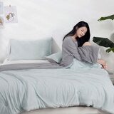 La Belle 雙人冷暖雙面可水洗天天抱被 180公分 X 210公分 綠/灰 La Belle 雙人冷暖雙面可水洗天天抱被 180公分 X 210公分 綠/灰