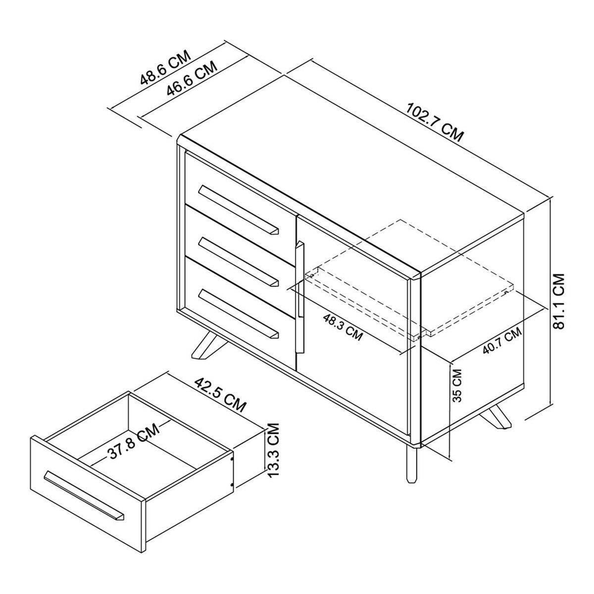 Bentley Designs Kristen 窄收納櫃 103公分