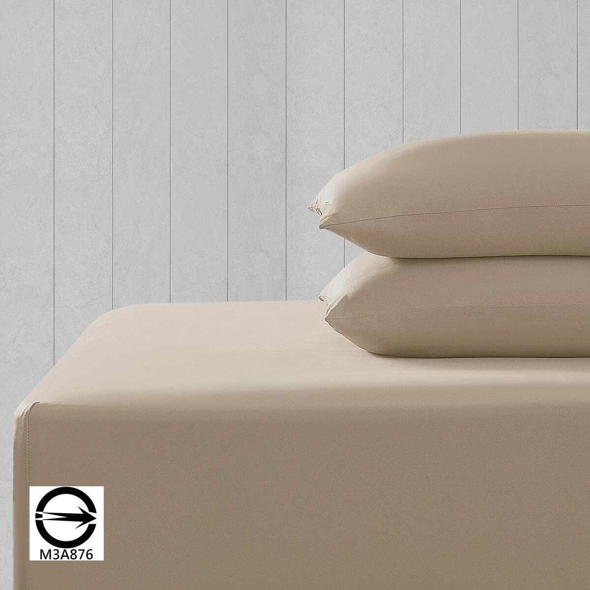 Don Home 涼感素色單人床包枕套 3件組 110公分 X 190公分 錫黃