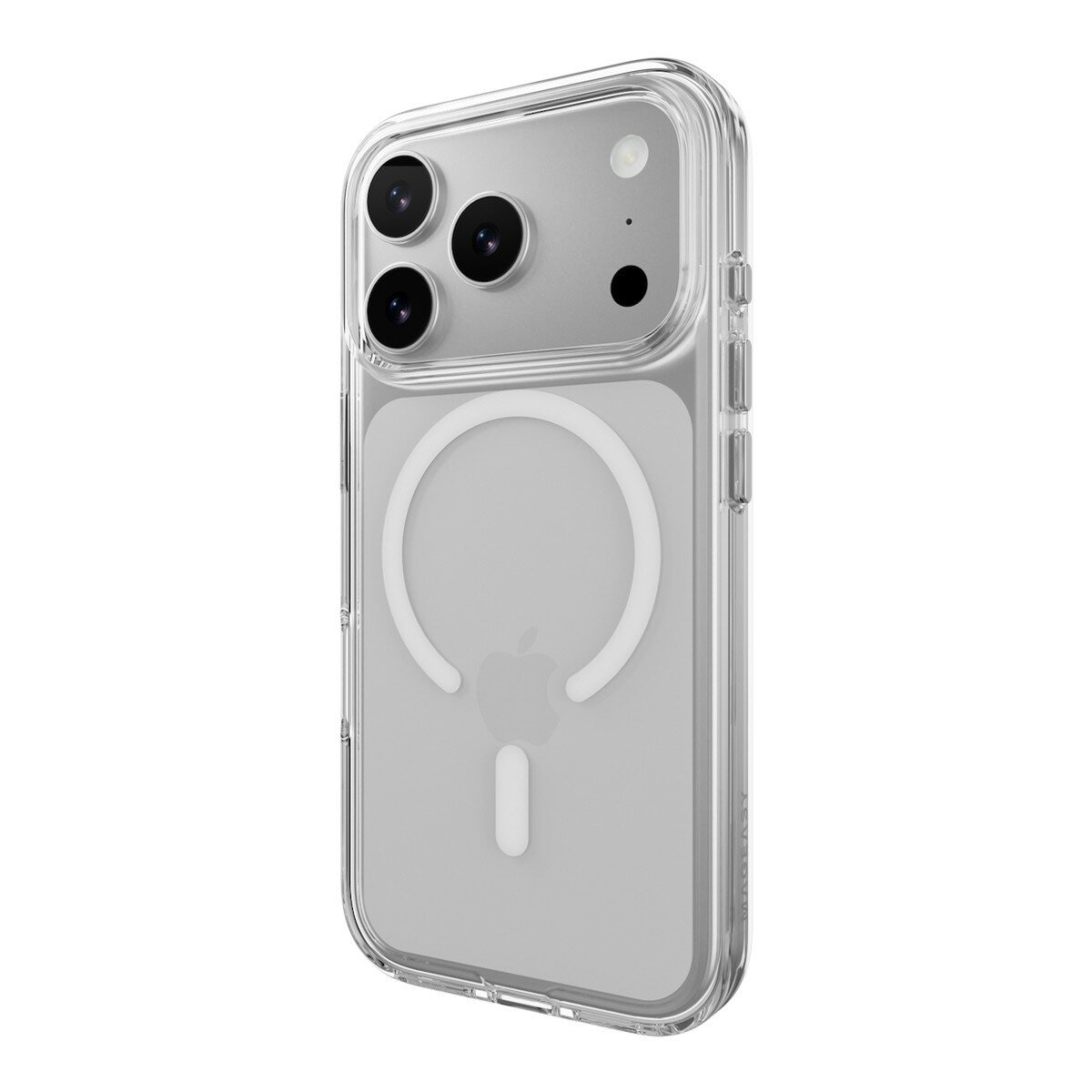 MAGEASY Bright M 不發黃軍規磁吸透明殼 iPhone 17 Pro(白磁圈) + 鏡頭保護貼Lenz(珊瑚) + Vetro 9H 鋼化玻璃保護膜