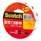 3M Scotch 超強力雙面棉紙膠帶組 669 12公釐 X 5碼 X 24入