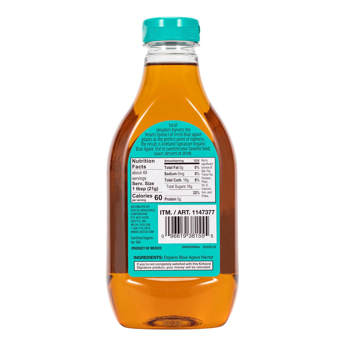 Kirkland Signature 科克蘭 有機龍舌蘭糖漿 1.02 公斤 X 2 瓶