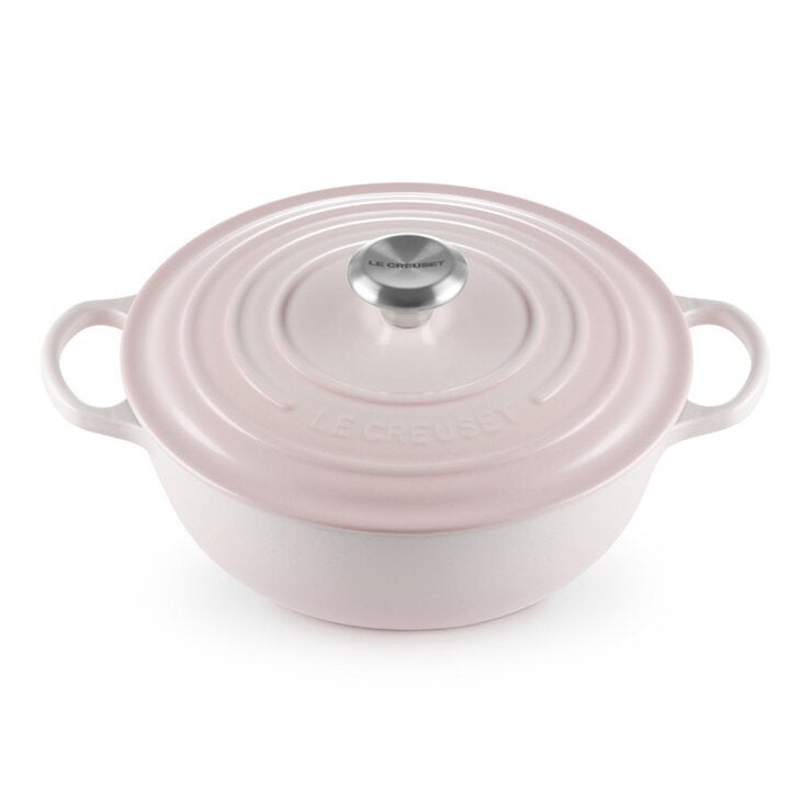 Le Creuset 琺瑯鑄鐵媽咪鍋 含鋼頭鍋蓋 28公分 貝殼粉 Le Creuset 琺瑯鑄鐵媽咪鍋 含鋼頭鍋蓋 28公分 貝殼粉