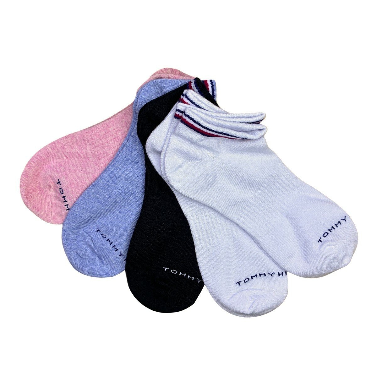 Tommy Hilfiger 女踝襪 5入組 白+白+黑+灰+粉
