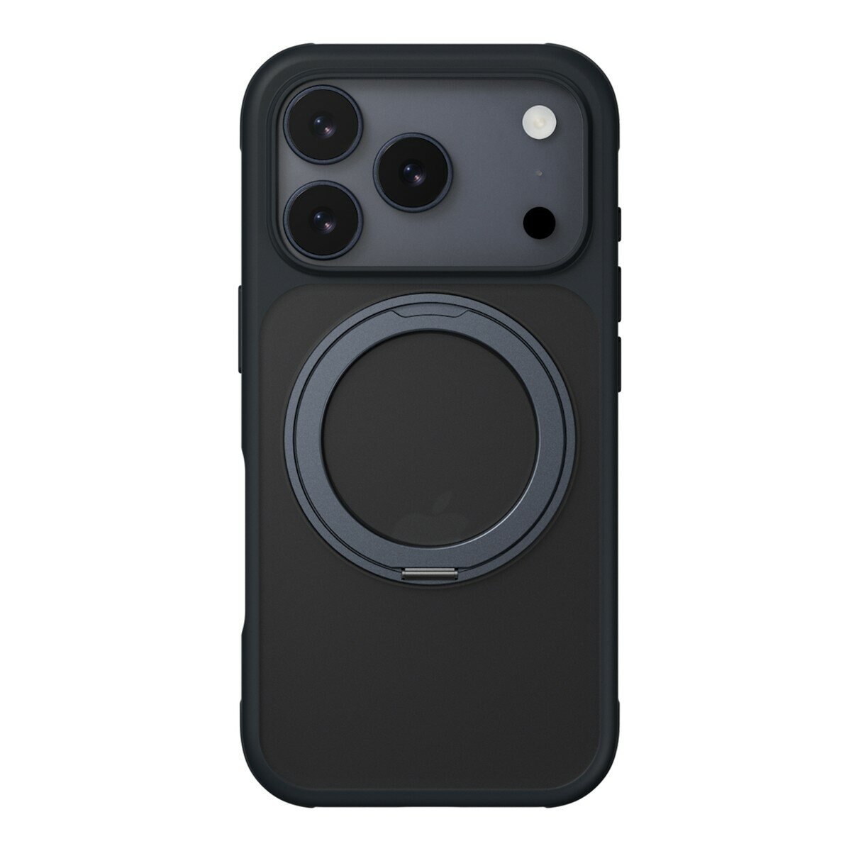 MAGEASY MagStand 360 M 磁吸旋轉支架防摔手機殼 iPhone 17 Pro(午夜) + 鏡頭保護貼Lenz 鈦合金(迷霧鈦) + Vetro 9H 鋼化玻璃保護膜