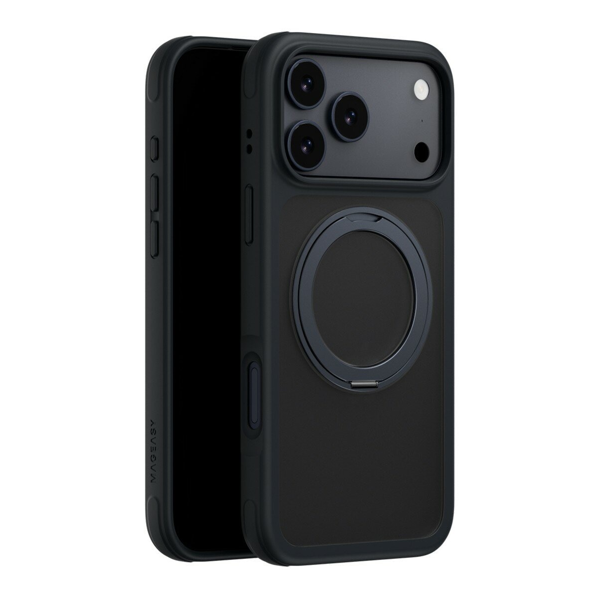 MAGEASY MagStand 360 M 磁吸旋轉支架防摔手機殼 iPhone 17 Pro Max + 鏡頭保護貼Lenz 鈦合金 + Vetro 9H 鋼化玻璃保護膜