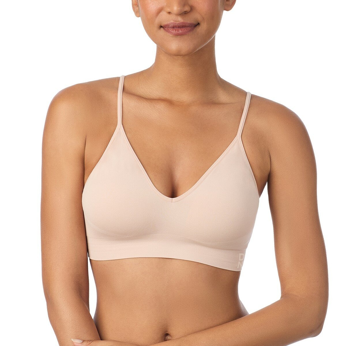 DKNY 女無鋼圈內衣兩入組 黑/膚 M