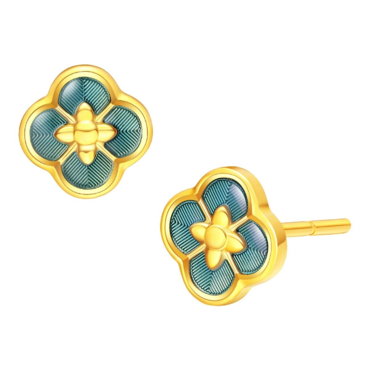 24K黃金耳環 肌鏤鎏彩 53厘