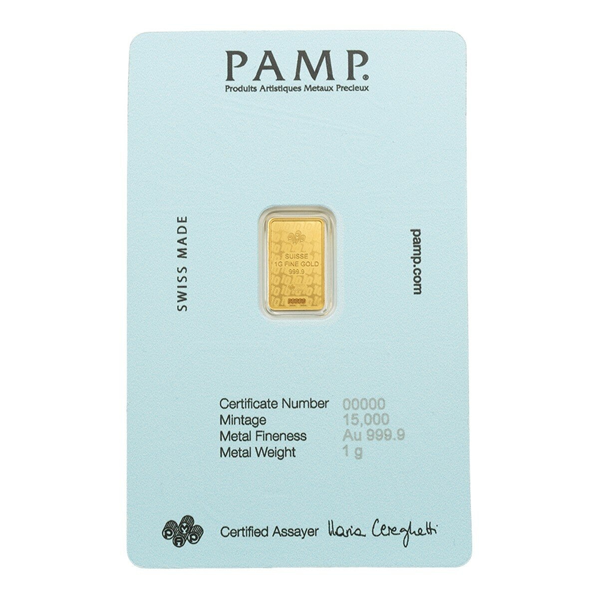 PAMP 馬拉度納 999.9 純金條塊 1公克