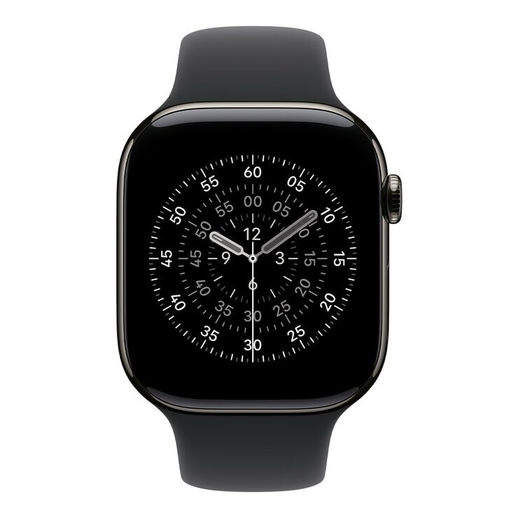 Apple Watch Series 11 GPS + 行動網路 46公釐 石瓦色鈦金屬錶殼 附黑色運動型錶帶 M/L Apple Watch Series 11 GPS + 行動網路 46公釐 石瓦色鈦金屬錶殼 附黑色運動型錶帶 M/L