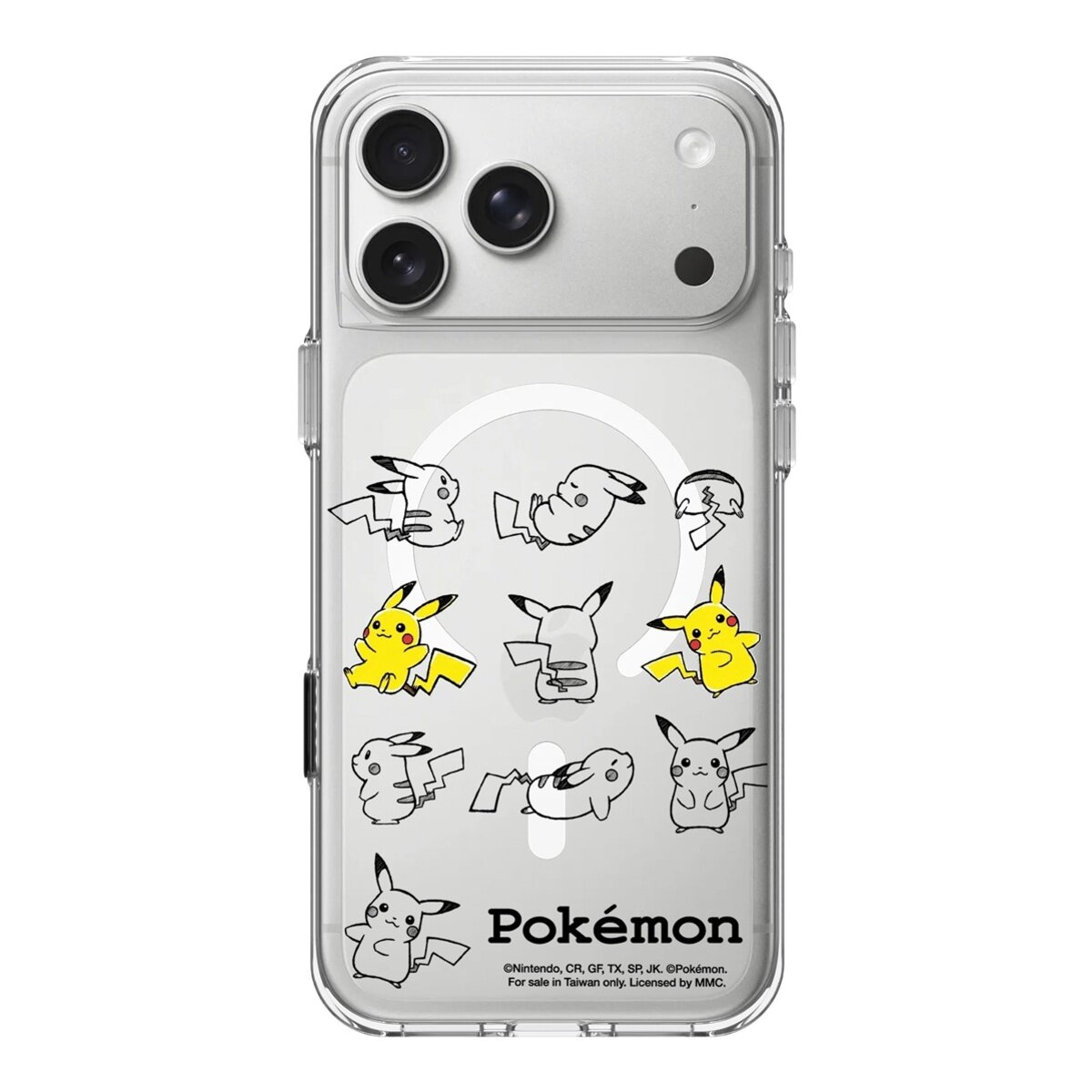 犀牛盾 iPhone 17 系列 Clear (MagSafe兼容) 抗黃化透明防摔手機殼 寶可夢 + 9H 抗藍光鋼化玻璃保護貼