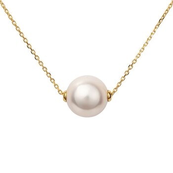 Tokyo Pearl 18K黃K金 8.5公釐 - 9.0公釐 Akoya 珍珠項鍊