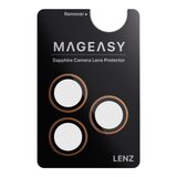 MAGEASY Odyssey Strap M 超軍規防摔掛繩手機殼 iPhone 17 Pro Max(皮革午夜/沉穩黑) + 鏡頭保護貼Lenz(珊瑚) + Vetro 9H 鋼化玻璃保護膜