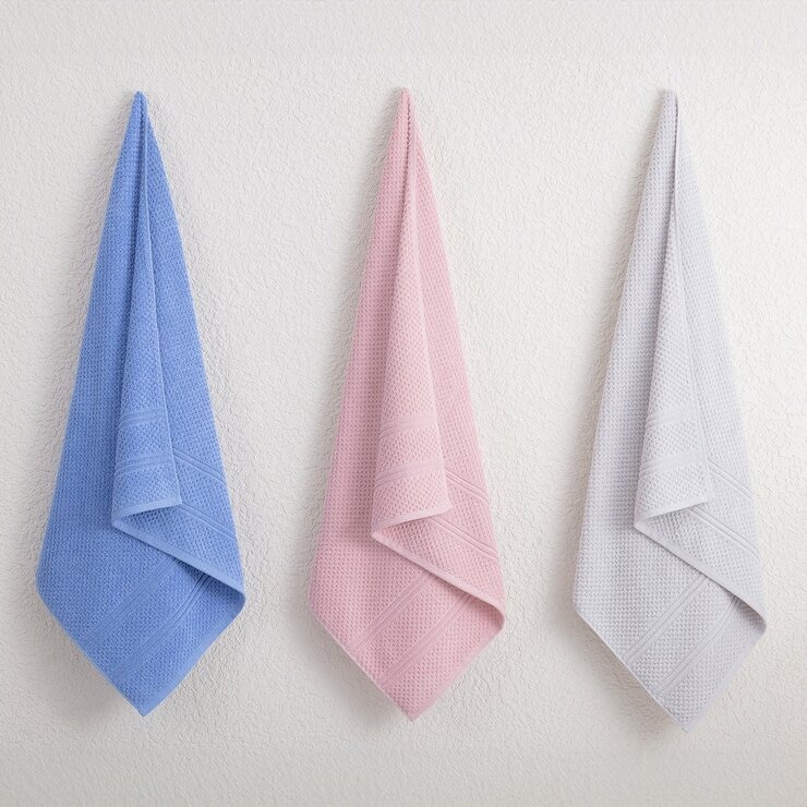 Grandeur 快乾浴巾 3入組 76公分 X 137公分 灰/粉/淺紫