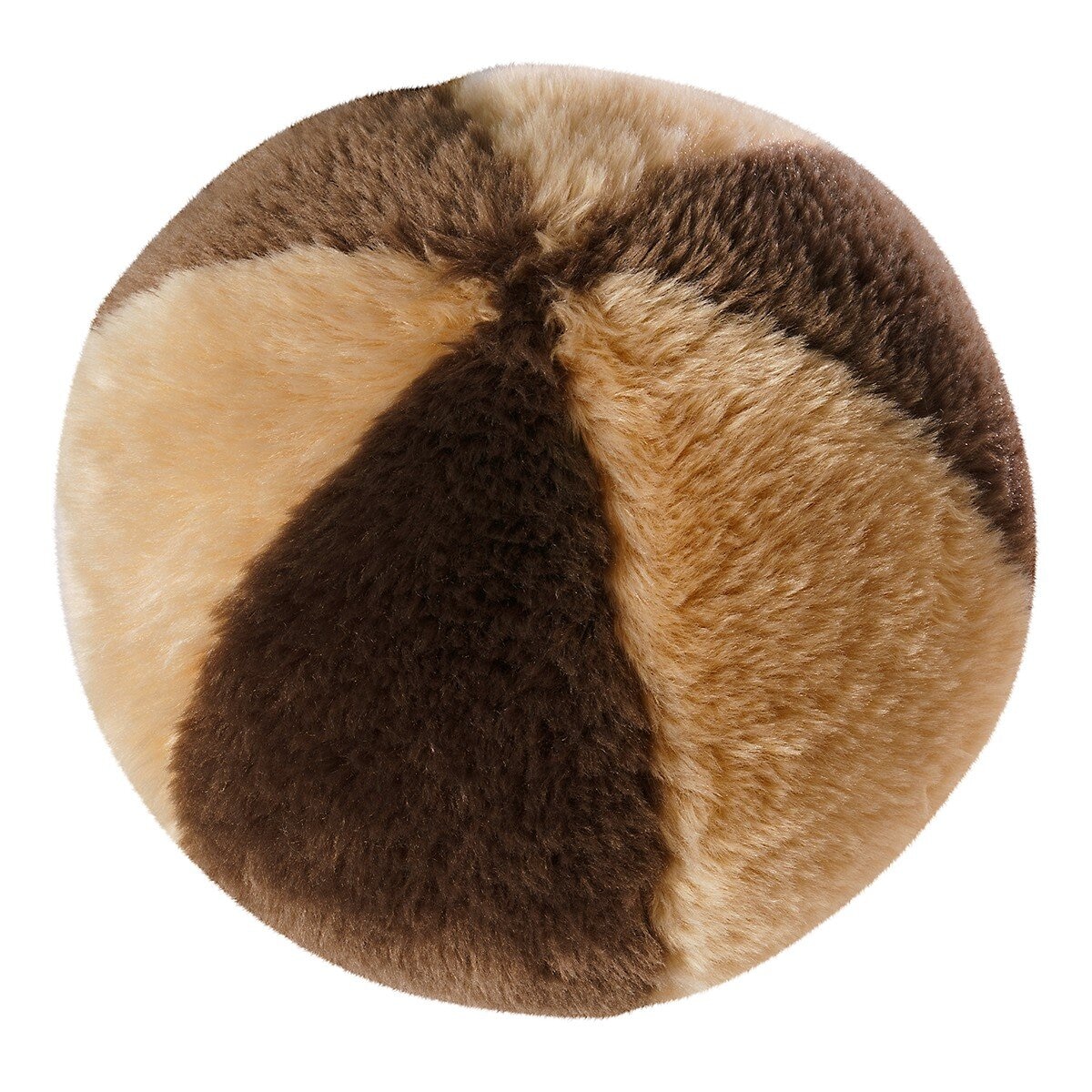 Mon Chateau 仿動物毛圓形抱枕 30公分 X 30公分 X 30公分 咖棕