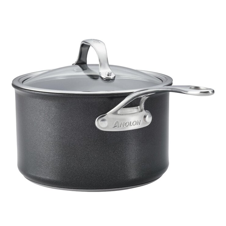 ANOLON ANOLON X 導磁不沾單柄湯鍋 含玻璃上蓋 18公分