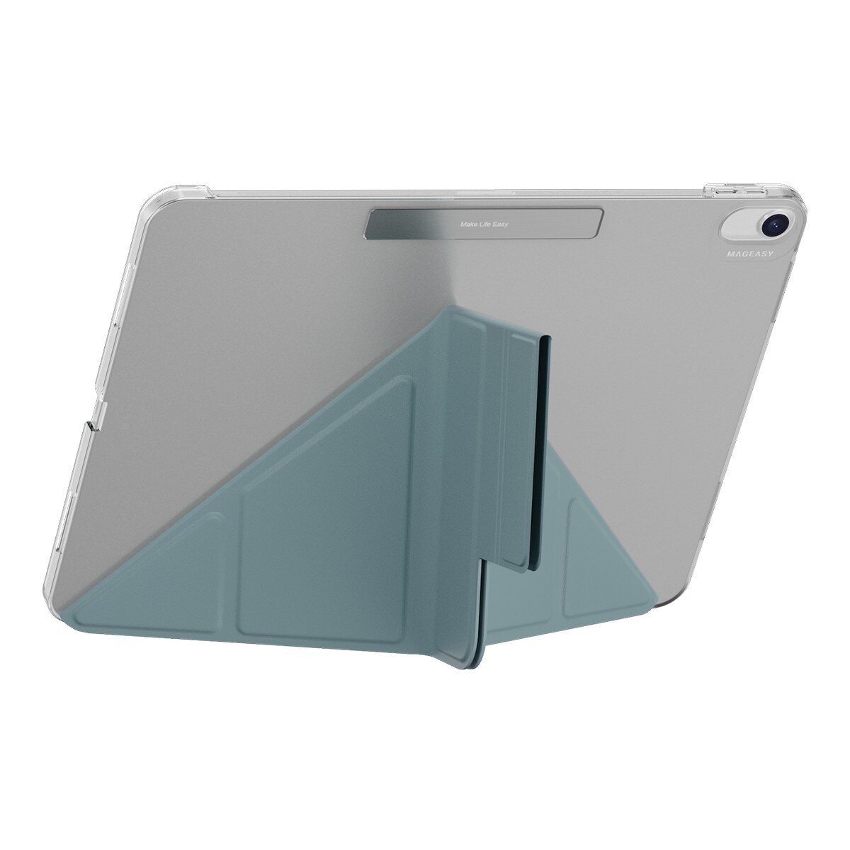 MAGEASY Facet 全方位支架透明背蓋保護套 適用於 2024 iPad Air 13吋 2025 M3 / 2024 M2 寧靜藍