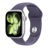Apple Watch Series 11 GPS + 行動網路 42公釐 銀色鋁金屬錶殼 附霧紫色運動型錶帶 S/M