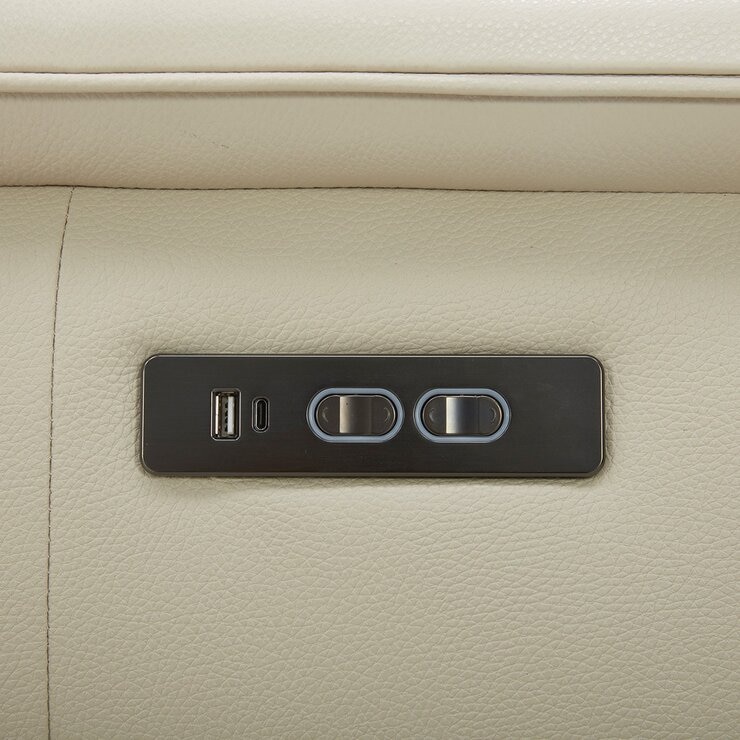 Aiden & Ivy 牛皮電動L型沙發 左