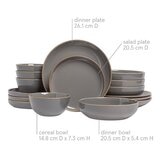 Over & Back 陶製餐具 X 16件組 深灰