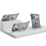 MAGEASY Odyssey Stand M 超軍規防摔磁吸支架手機殼 iPhone 17 Pro(迷霧) + 鏡頭保護貼Lenz(炫彩) + Vetro 9H 鋼化玻璃保護膜